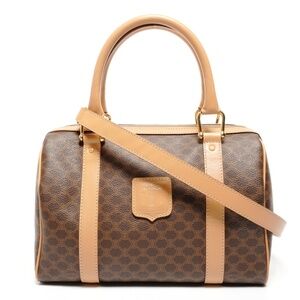 Celine Macadam Boston Bag, 2-Way Shoulder Brown, WS27163